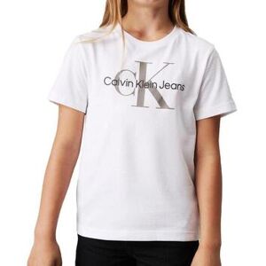 T-shirt enfant Calvin Klein Jeans Monogram Blanc 10 ans,12 ans Meisjes T-shirt enfant Calvin Klein Jeans Monogram Blanc 10 ans,12 ans Meisjes
