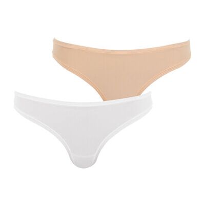 Strings Athena - Lot de 2 tangas femme Easy Seconde Peau Blanc EU L / XL Dames Strings Athena - Lot de 2 tangas femme Easy Seconde Peau Blanc EU L / XL Dames