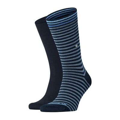 Socquettes Burlington Everyday Chaussettes rayées bleu marine (lot de 2) Bleu 40 / 45 Heren Socquettes Burlington Everyday Chaussettes rayées bleu marine (lot de 2) Bleu 40 / 45 Heren