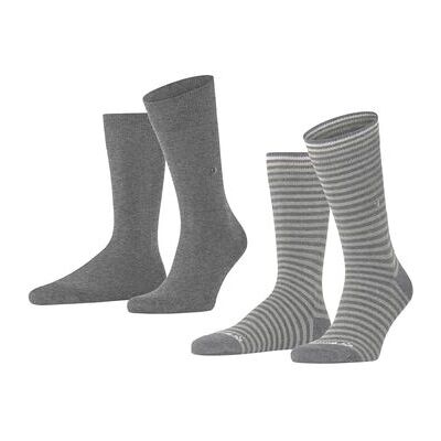 Socquettes Burlington Everyday Chaussettes rayées grises (lot de 2) Gris 40 / 45 Heren Socquettes Burlington Everyday Chaussettes rayées grises (lot de 2) Gris 40 / 45 Heren