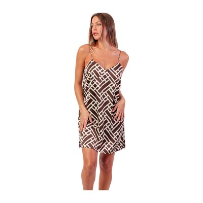 Chemises de nuit Admas Nuisette Luxe Geometric Marron EU M,EU L,EU XL Dames Chemises de nuit Admas Nuisette Luxe Geometric Marron EU M,EU L,EU XL Dames