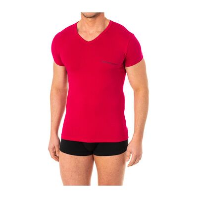 T-shirt à manches courtes rose avec décolleté en V - T-Shirt T-shirt à manches courtes rose avec décolleté en V - T-Shirt
