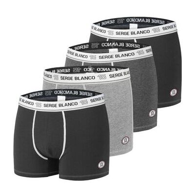 Boxers Serge Blanco Lot de 4 Boxers coton homme avec surpiqûres Class Gris EU XXL,EU M,EU L,EU XL Heren Boxers Serge Blanco Lot de 4 Boxers coton homme avec surpiqûres Class Gris EU XXL,EU M,EU L,EU XL Heren