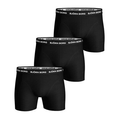 Caleçons Björn Borg Boxer-shorts Lot de 3 Solid Stretch Noir Noir EU S Heren Caleçons Björn Borg Boxer-shorts Lot de 3 Solid Stretch Noir Noir EU S Heren