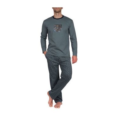 Ensembles de pyjama Mariner Pyjama long col rond en pur coton peigné Gris T2,T6 Heren Ensembles de pyjama Mariner Pyjama long col rond en pur coton peigné Gris T2,T6 Heren