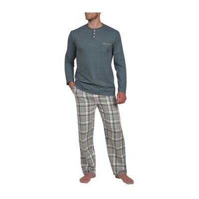 Ensembles de pyjama Mariner Pyjama en pur coton peigné col boutons et bas en flanelle Gris T2,T6 Heren Ensembles de pyjama Mariner Pyjama en pur coton peigné col boutons et bas en flanelle Gris T2,T6 Heren