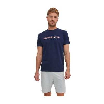 Pyjamas / Chemises de nuit Serge Blanco Ensemble Pyjama court Tshirt col rond homme en coton Bleu EU XXL,EU L,EU XL,EU 3XL Heren Pyjamas / Chemises de nuit Serge Blanco Ensemble Pyjama court Tshirt col rond homme en coton Bleu EU XXL,EU L,EU XL,EU 3XL Heren