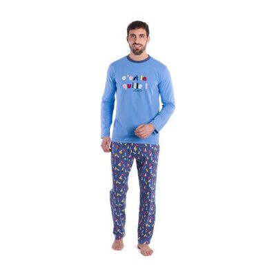 Ensembles de pyjama Achile Pyjama long en pur coton jersey "QUILLE" Bleu T3,T2,T5,T4 Heren Ensembles de pyjama Achile Pyjama long en pur coton jersey "QUILLE" Bleu T3,T2,T5,T4 Heren