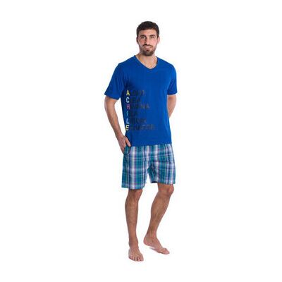 Ensembles de pyjama Achile Pyjama court en pur coton jersey "ALOHA" Bleu T3,T2,T5,T4 Heren Ensembles de pyjama Achile Pyjama court en pur coton jersey "ALOHA" Bleu T3,T2,T5,T4 Heren
