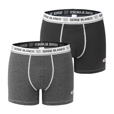 Boxers Serge Blanco Lot de 2 Boxers homme avec surpiqûres Class Gris EU XXL,EU M,EU L,EU XL Heren Boxers Serge Blanco Lot de 2 Boxers homme avec surpiqûres Class Gris EU XXL,EU M,EU L,EU XL Heren