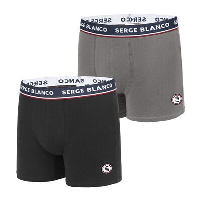 Boxers Serge Blanco Lot 2 boxers coton homme French Gris EU XXL,EU M,EU L,EU XL Heren Boxers Serge Blanco Lot 2 boxers coton homme French Gris EU XXL,EU M,EU L,EU XL Heren