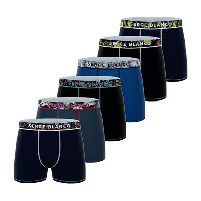 Boxers Serge Blanco Lot de 6 boxers homme ceinture sublimation Noir EU XXL,EU M Heren Boxers Serge Blanco Lot de 6 boxers homme ceinture sublimation Noir EU XXL,EU M Heren