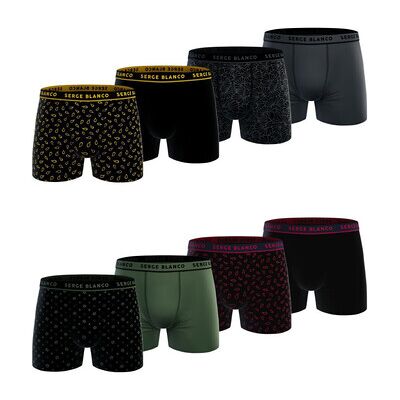 Boxers Serge Blanco Lot de 8 boxers homme Casual Noir EU M Heren Boxers Serge Blanco Lot de 8 boxers homme Casual Noir EU M Heren