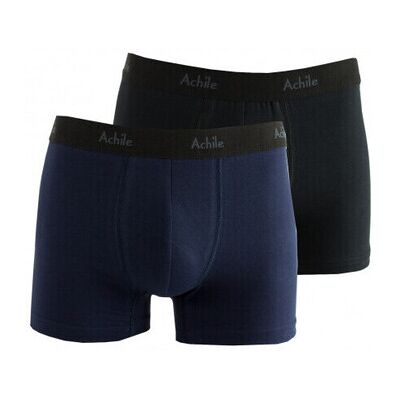 Bas de pyjama Achile Lot de 2 boxers unis en coton Bleu T2,T5 Heren Bas de pyjama Achile Lot de 2 boxers unis en coton Bleu T2,T5 Heren