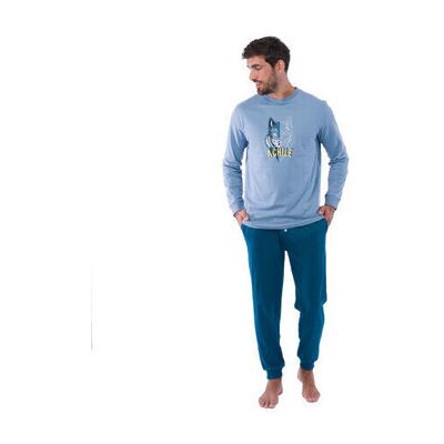 Ensembles de pyjama Achile Pyjama long en pur coton jersey HUSKY Bleu T2,T4 Heren Ensembles de pyjama Achile Pyjama long en pur coton jersey HUSKY Bleu T2,T4 Heren