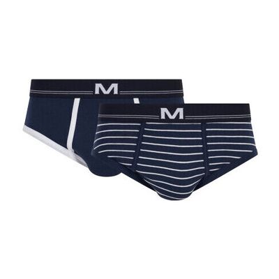 Pyjamas / Chemises de nuit Mariner Lot de 2 slips taille basse en coton bio design marin Bleu T2,T5,T6 Heren Pyjamas / Chemises de nuit Mariner Lot de 2 slips taille basse en coton bio design marin Bleu T2,T5,T6 Heren