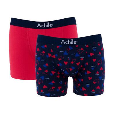 Bas de pyjama Achile Pack de 2 boxers en coton bio motifs et sa bande Bleu T3,T2,T5,T4 Heren Bas de pyjama Achile Pack de 2 boxers en coton bio motifs et sa bande Bleu T3,T2,T5,T4 Heren