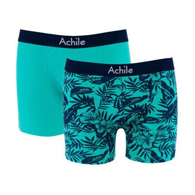 Bas de pyjama Achile Pack de 2 boxers en coton bio motifs Paname Vert T3,T2,T5,T4 Heren Bas de pyjama Achile Pack de 2 boxers en coton bio motifs Paname Vert T3,T2,T5,T4 Heren