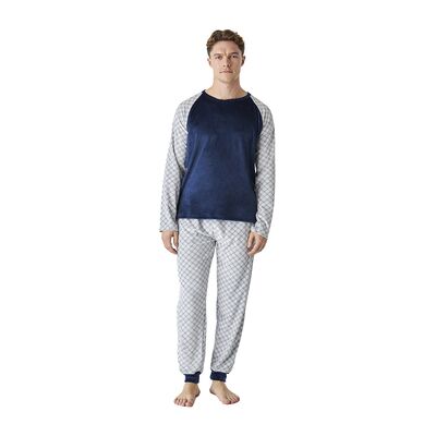 Pyjama en velours pour homme J&J Brothers - Grand - Bleu - Hiver Pyjama en velours pour homme J&J Brothers - Grand - Bleu - Hiver