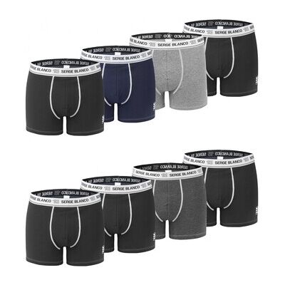 Boxers Serge Blanco Lot de 8 boxers homme en coton Gris EU XXL,EU M,EU L,EU XL Heren Boxers Serge Blanco Lot de 8 boxers homme en coton Gris EU XXL,EU M,EU L,EU XL Heren