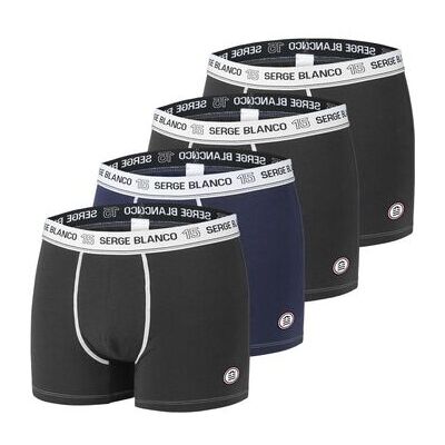 Boxers Serge Blanco Lot de 4 Boxers coton homme avec surpiqûres Class Noir EU XXL,EU M,EU L,EU XL Heren Boxers Serge Blanco Lot de 4 Boxers coton homme avec surpiqûres Class Noir EU XXL,EU M,EU L,EU XL Heren