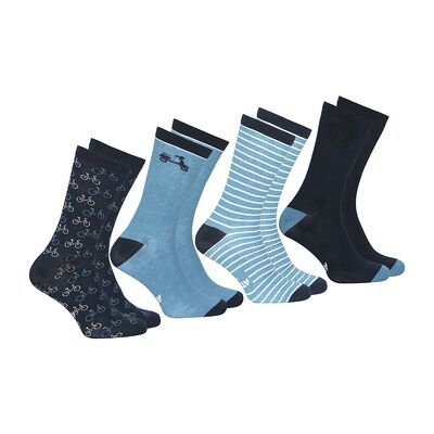 Chaussettes Athena Chaussettes, lot de 4 paires, ECO PACK Bleu 43 / 46 Heren Chaussettes Athena Chaussettes, lot de 4 paires, ECO PACK Bleu 43 / 46 Heren