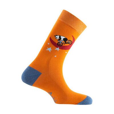Chaussettes Achile Mi-chaussette jersey "Panda moon" Coton peigné Orange 40 / 45 Heren Chaussettes Achile Mi-chaussette jersey "Panda moon" Coton peigné Orange 40 / 45 Heren