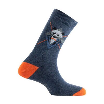 Chaussettes Achile Mi-chaussette jersey "Smart Panda" Coton peigné Bleu 40 / 45 Heren Chaussettes Achile Mi-chaussette jersey "Smart Panda" Coton peigné Bleu 40 / 45 Heren