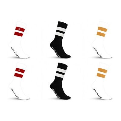 Chaussettes Serge Blanco Lot de 6 paires de tennis Blanc 39 / 42,43 / 46 Heren Chaussettes Serge Blanco Lot de 6 paires de tennis Blanc 39 / 42,43 / 46 Heren