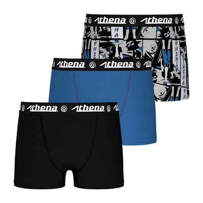 Boxers Athena Boxers, lot de 3, TRIO POP Noir 10 ans,12 ans,14 ans,16 ans Jongens Boxers Athena Boxers, lot de 3, TRIO POP Noir 10 ans,12 ans,14 ans,16 ans Jongens