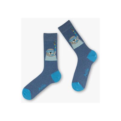 Chaussettes Achile Mi-chaussettes jersey fantaisie Phoque Coton majoritaire Bleu 40 / 45 Heren Chaussettes Achile Mi-chaussettes jersey fantaisie Phoque Coton majoritaire Bleu 40 / 45 Heren