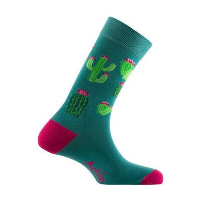 Chaussettes Achile Mi-chaussettes jersey fantaisie Cactus Coton majoritaire Bleu 40 / 45 Heren Chaussettes Achile Mi-chaussettes jersey fantaisie Cactus Coton majoritaire Bleu 40 / 45 Heren