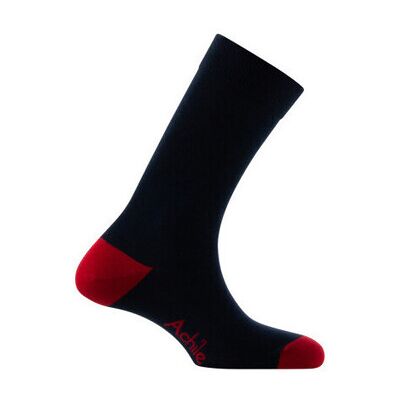 Chaussettes Achile Mi-chaussettes unies en coton et talon pointe contrastés Bleu 40 / 45 Heren Chaussettes Achile Mi-chaussettes unies en coton et talon pointe contrastés Bleu 40 / 45 Heren