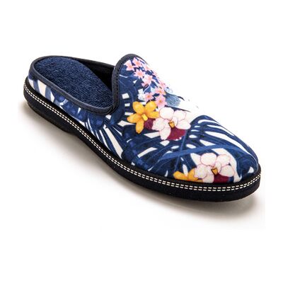 Chaussons Pediconfort Mules fantaisie coton et éponge Bleu 36,39,42 Dames Chaussons Pediconfort Mules fantaisie coton et éponge Bleu 36,39,42 Dames