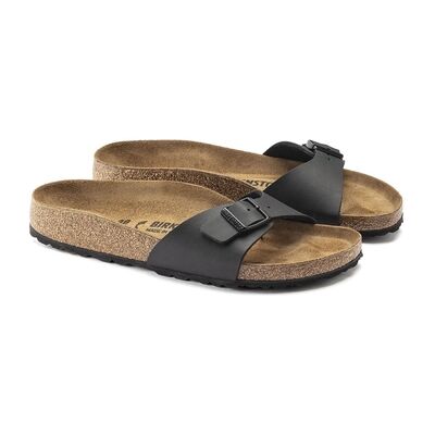 Sandales plates BIRKENSTOCK Madrid Birko-Flor Narrow - Black Noir 37,38 Dames Sandales plates BIRKENSTOCK Madrid Birko-Flor Narrow - Black Noir 37,38 Dames