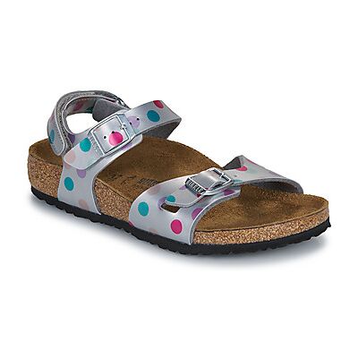 Sandales plates BIRKENSTOCK Rio AS Kids BF Elec. Metallic SilverDots Argenté 27,29 Meisjes Sandales plates BIRKENSTOCK Rio AS Kids BF Elec. Metallic SilverDots Argenté 27,29 Meisjes
