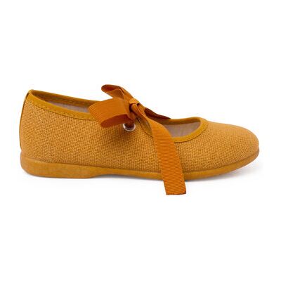 Ballerines enfant Pisamonas Chaussures Babies En Lin Avec Nœud Faya Jaune 23,24,25,26,27,28,29,30,31,32 Meisjes Ballerines enfant Pisamonas Chaussures Babies En Lin Avec Nœud Faya Jaune 23,24,25,26,27,28,29,30,31,32 Meisjes