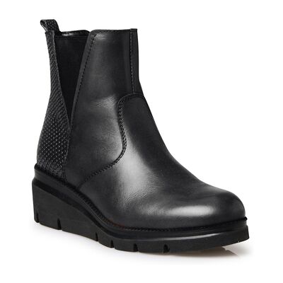 Boots Pediconfort Boots compensées crantées talon 5 cm Noir 38,39,40 Dames Boots Pediconfort Boots compensées crantées talon 5 cm Noir 38,39,40 Dames
