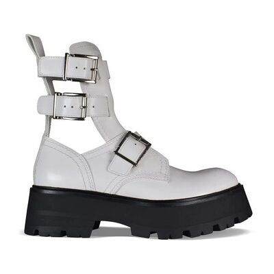 Bottines McQ Alexander McQueen Bottines Rave Buckle Blanc 36,37,38 Dames Bottines McQ Alexander McQueen Bottines Rave Buckle Blanc 36,37,38 Dames