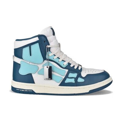 Amiri Skel Top Hoge sneakers - Baskets montantes, Tige en cuir, Bleu et blanc, Semelle en caoutchouc, Plaque de logo en métal, Pointe ronde Amiri Skel Top Hoge sneakers - Baskets montantes, Tige en cuir, Bleu et blanc, Semelle en caoutchouc, Plaque de logo en métal, Pointe ronde