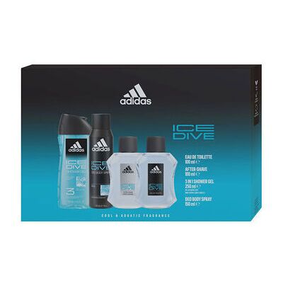 Ensemble de Parfum Adidas Ice Dive - Eau de Toilette, Spray Corporel, Gel Douche, After Shave Ensemble de Parfum Adidas Ice Dive - Eau de Toilette, Spray Corporel, Gel Douche, After Shave