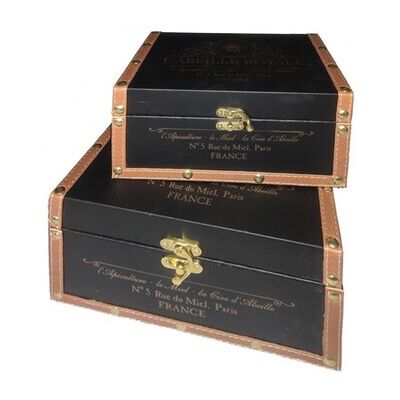 Signes Grimalt - Valises Vintage - 2 pcs - Noir - Boîtes de rangement Signes Grimalt - Valises Vintage - 2 pcs - Noir - Boîtes de rangement