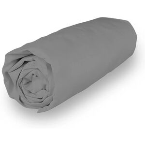 SH0P&CITY Drap housse en coton percale - Gris - 140x190 cm - Bonnet 30 cm - Linge de lit SH0P&CITY Drap housse en coton percale - Gris - 140x190 cm - Bonnet 30 cm - Linge de lit