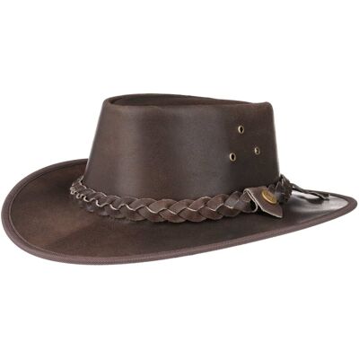 Chapeau en Cuir Hooley by Scippis marron M (56-57 cm) Chapeau en Cuir Hooley by Scippis marron M (56-57 cm)