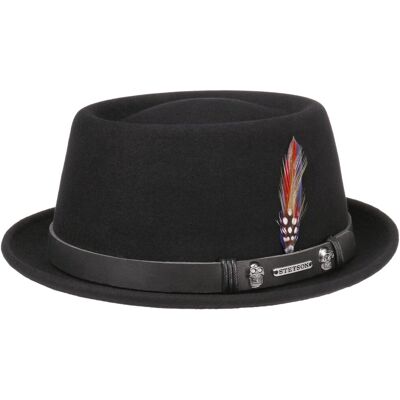 Chapeau Pennsylvania Pork Pie by Stetson noir XL (60-61 cm) Chapeau Pennsylvania Pork Pie by Stetson noir XL (60-61 cm)