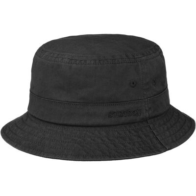 Chapeau Anti UV Cotton Twill Bucket by Stetson noir M (56-57 cm) Chapeau Anti UV Cotton Twill Bucket by Stetson noir M (56-57 cm)