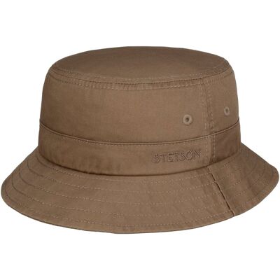 Chapeau Anti UV Cotton Twill Bucket by Stetson taupe M (56-57 cm) Chapeau Anti UV Cotton Twill Bucket by Stetson taupe M (56-57 cm)