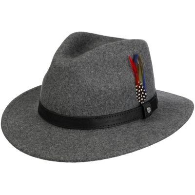 Chapeau en Laine Rincova Traveller by Stetson gris-moucheté 63 cm Chapeau en Laine Rincova Traveller by Stetson gris-moucheté 63 cm