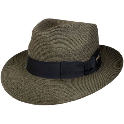 Chapeau en Chanvre Kendrick Fedora by Stetson olive foncé M (56-57 cm) Chapeau en Chanvre Kendrick Fedora by Stetson olive foncé M (56-57 cm)