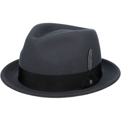 Chapeau en Laine Vencaster Player by Stetson gris foncé XXL (62-63 cm) Chapeau en Laine Vencaster Player by Stetson gris foncé XXL (62-63 cm)